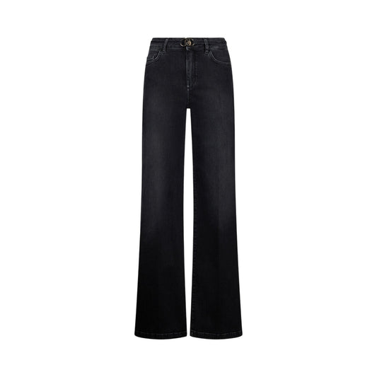 Jeans Donnaa con cintura sur ton Nero
