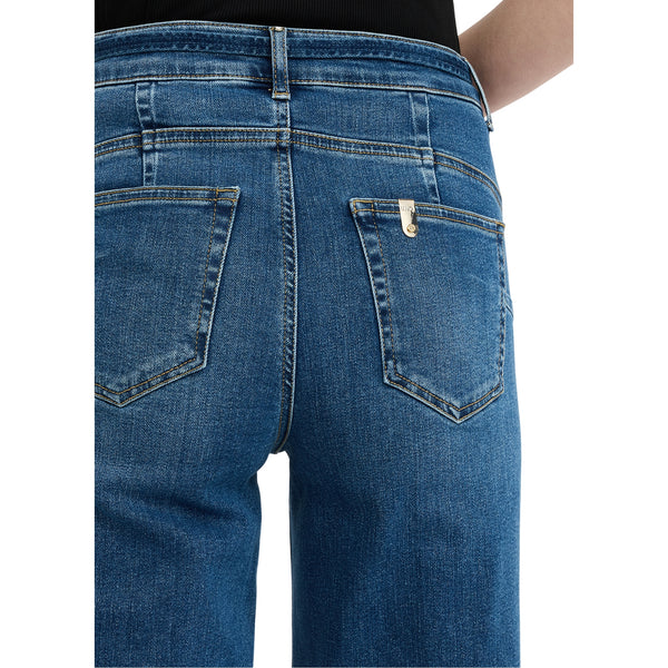Jeans Donna flare cropped con cintura dettaglio retro