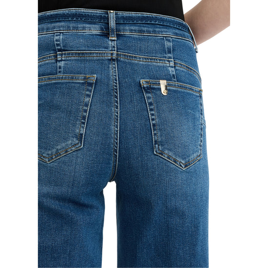 Jeans Donna flare cropped con cintura dettaglio retro