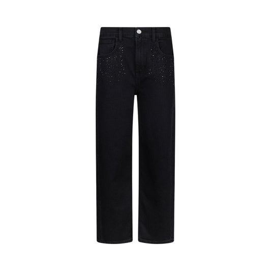 Jeans boyfriend Donna con strass Nero