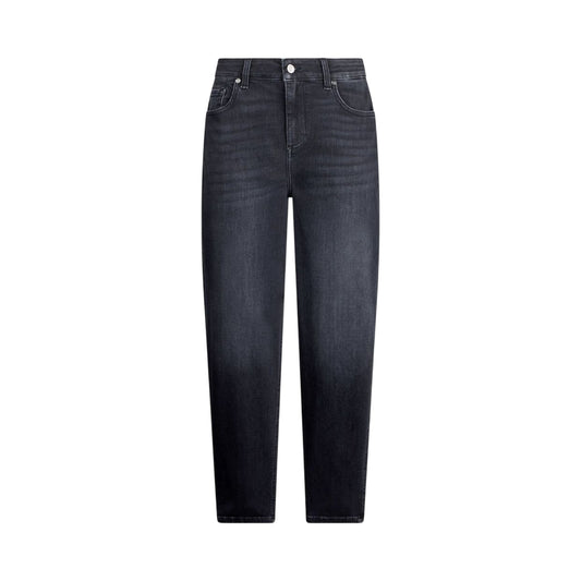 Jeans Donna carrot fit in denim nero