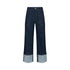 Jeans Donna straight cropped con risvolto