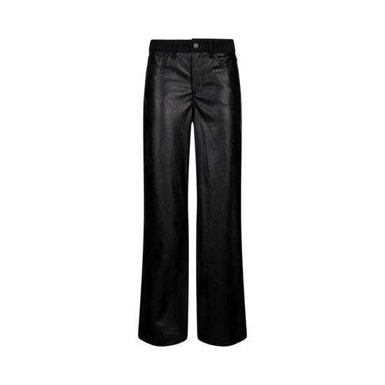 Pantaloni Donna Flare in tessuto spalmato nero