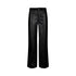 Pantaloni Donna Flare in tessuto spalmato nero
