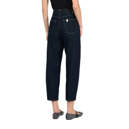 Jeans Donna cropped a vita alta carrot fit modella retro