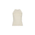 Top Donna in maglia lurex con scollo tondo Bianco