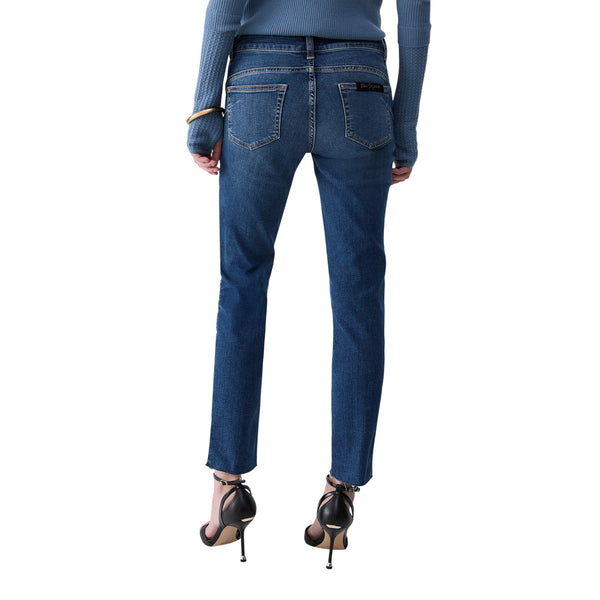 Jeans Donna con vita regolare e taglio vivo sul fondo