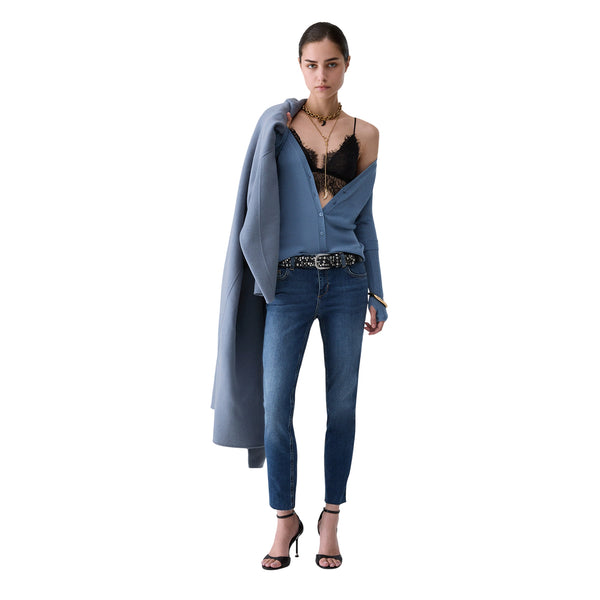 Jeans Donna con vita regolare e taglio vivo sul fondo