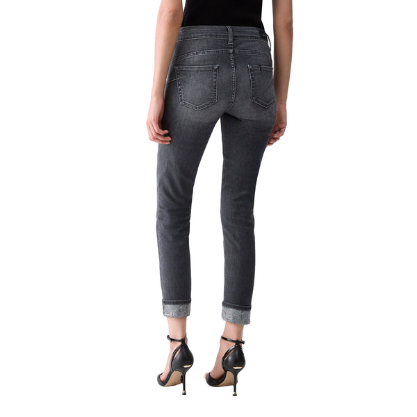 Jeans Skinny Donna on risvolto decorato Grigio modella retro