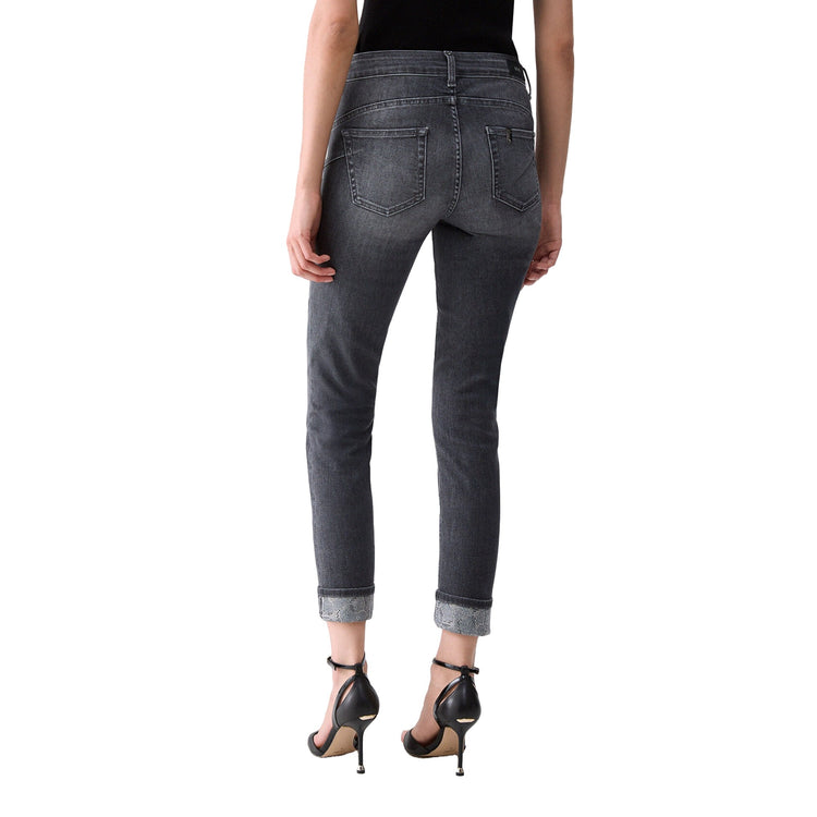 Jeans Skinny Donna on risvolto decorato Grigio modella retro