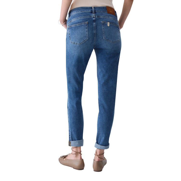 Jeans Donna Monroe, con vita regolare e risvolto