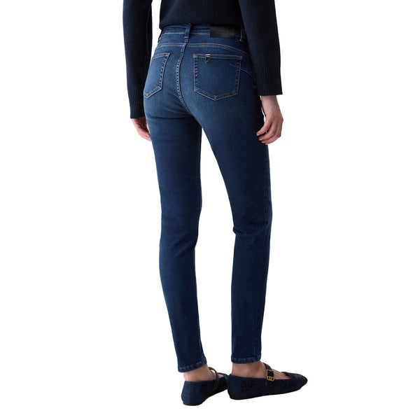 Jeans skinny Donna con dettaglio logo modella retro