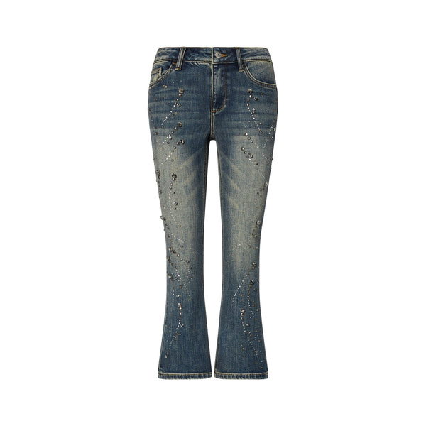 Jeans bootcut Donna con ricami gioiello