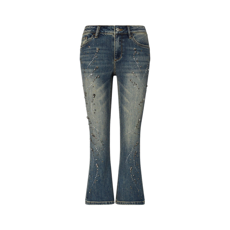 Jeans bootcut Donna con ricami gioiello