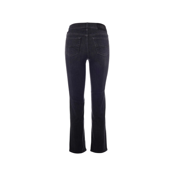 Jeans Donna Nero, dritto, con strass decorativi 
