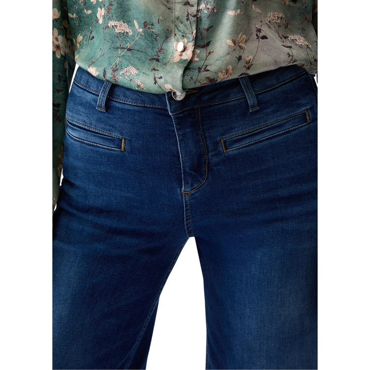Jeans flare Donna in denim scuro dettaglio