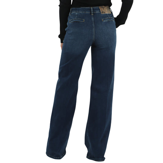 Jeans flare Donna con french pockets retro