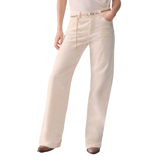Pantalone flare Donna in velluto, modella frontale
