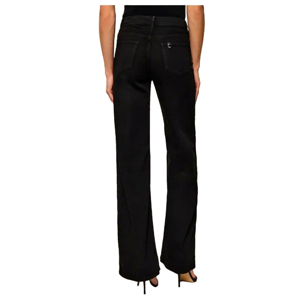Pantalone straight Donna con dettaglio cintura nero retro