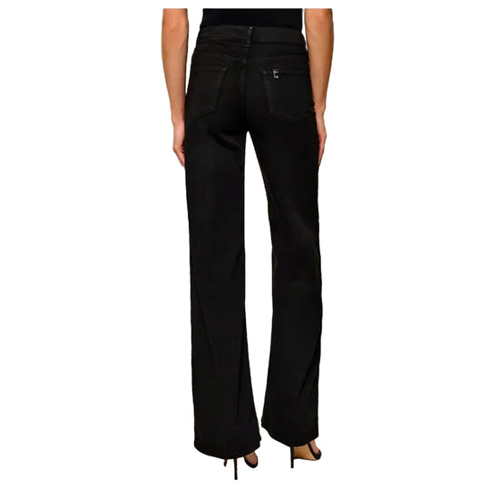 Pantalone straight Donna con dettaglio cintura nero retro