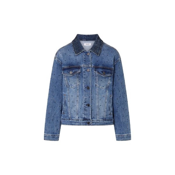 Giubbino Donna in denim con strass