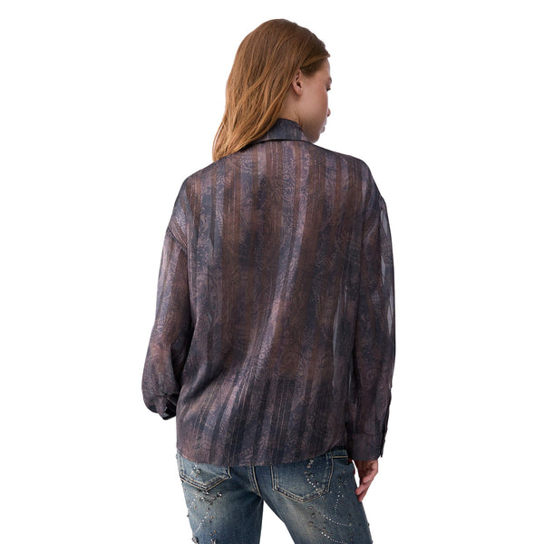 Camicia Donna con stampa digitale modella retro