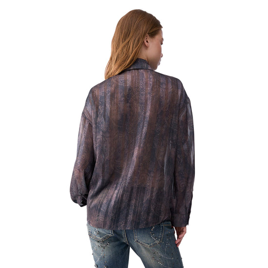 Camicia Donna con stampa digitale modella retro