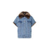 Gilet Donna in denim con dettagli teddy