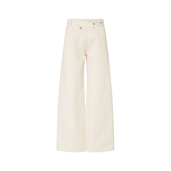 Pantalone Donna con vita asimmetrica beige chiaro