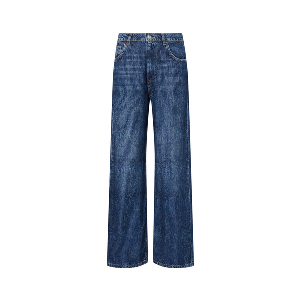 Jeans straight Donna con strass