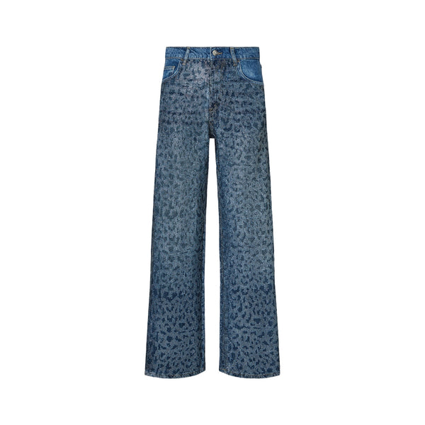 Jeans animalier Donna con strass