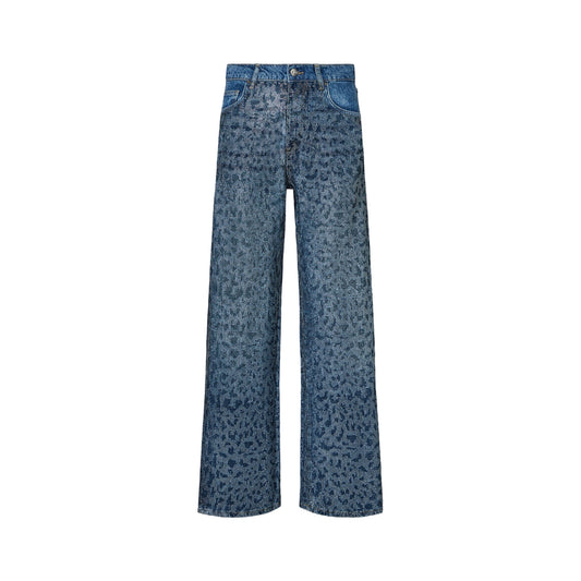Jeans animalier Donna con strass