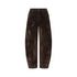 Pantaloni Donna balloon in velluto marrone