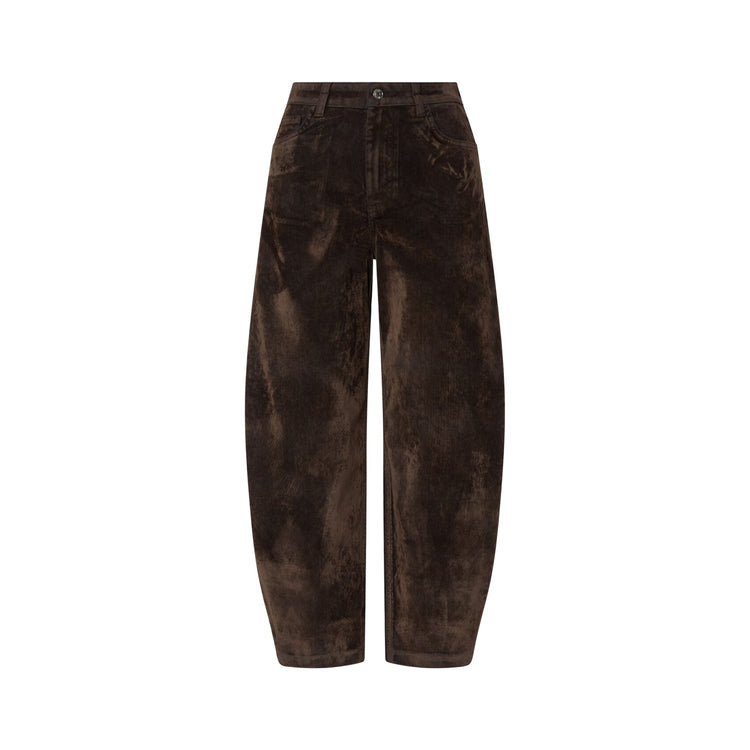 Pantaloni Donna balloon in velluto marrone