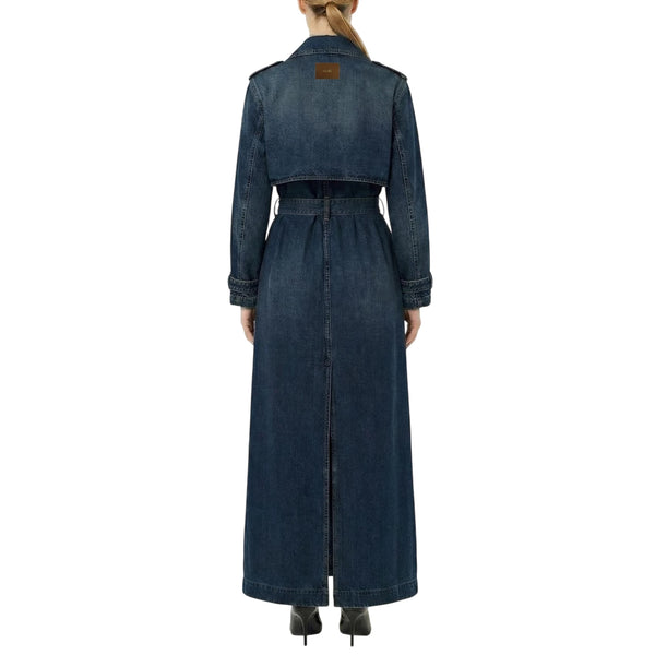 Trench lungo Donna in denim  retro