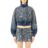 Bomber corto Donna in denim con strass