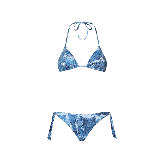 ZIATUBLES Costume da bagno a due pezzi da donna a triangolo, bikini con ZIATUBLES Costume da bagno a due pezzi da donna a triangolo, bikini con