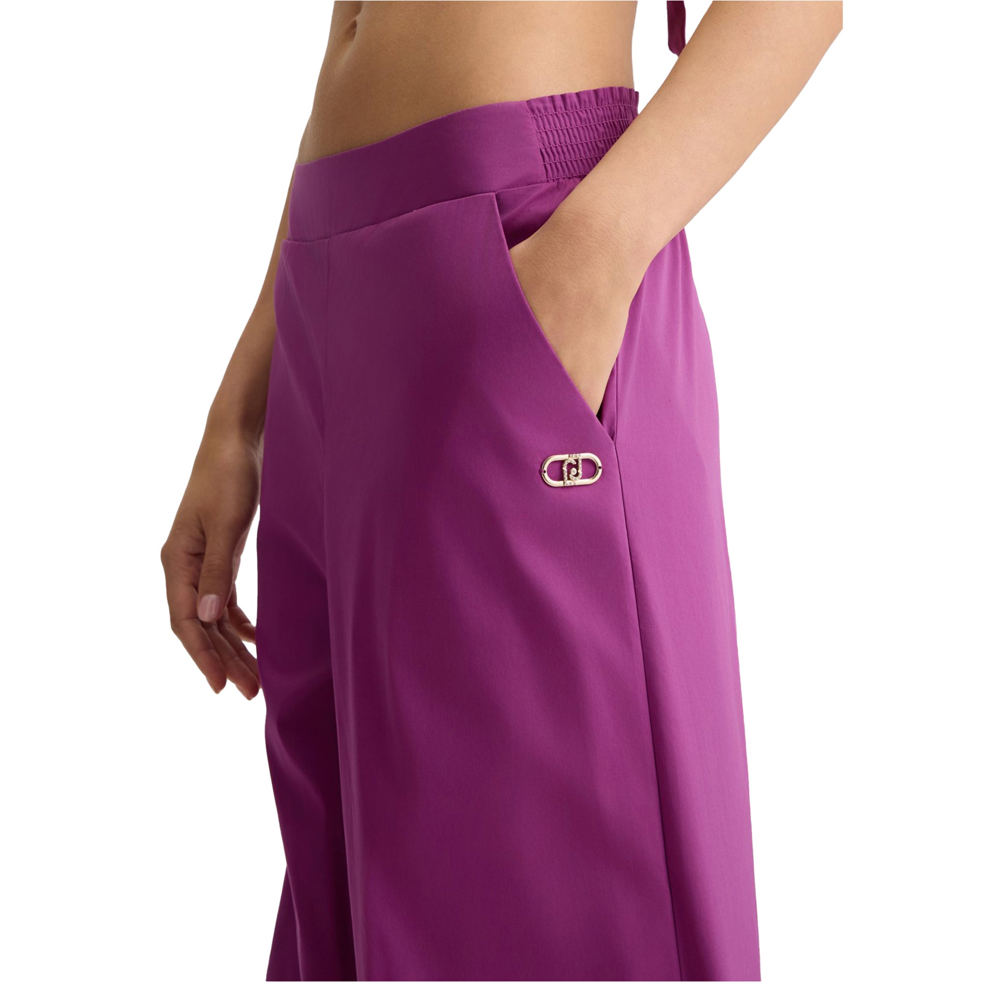 Pantaloni a palazzo da donna in cotone viola - Liu Jo