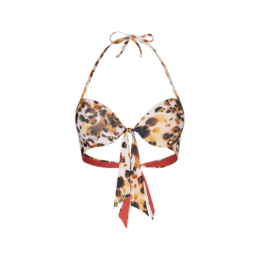 Top Donna push up da mare animalier