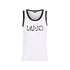 Top Bianco da donna con logo e perle