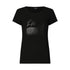 T-shirt Donna in tinta unita nera con strass