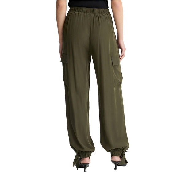 Pantaloni Cargo Donna con fiocchi alle caviglie modella retro