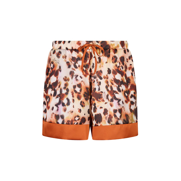 Shorts Donna in raso stampato animalier