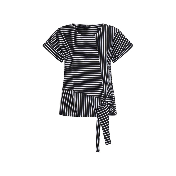 T-shirt a righe Donna con maniche ad aletta