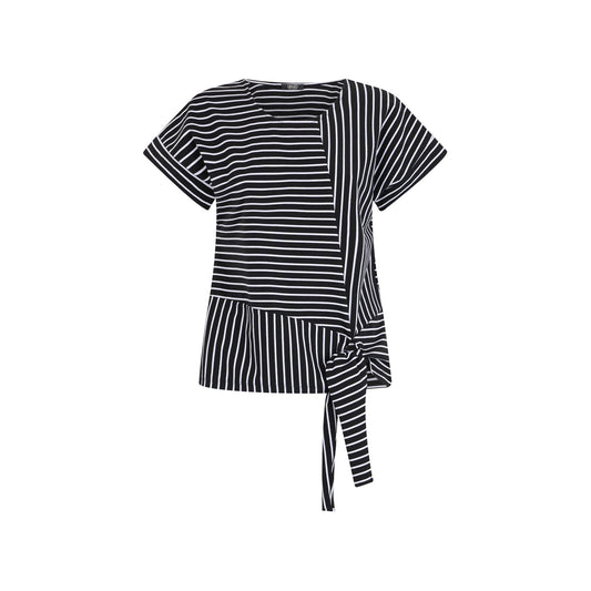 T-shirt a righe Donna con maniche ad aletta