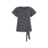 T-shirt a righe Donna con maniche ad aletta