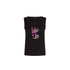 Top Nero da Donna con logo animalier e strass