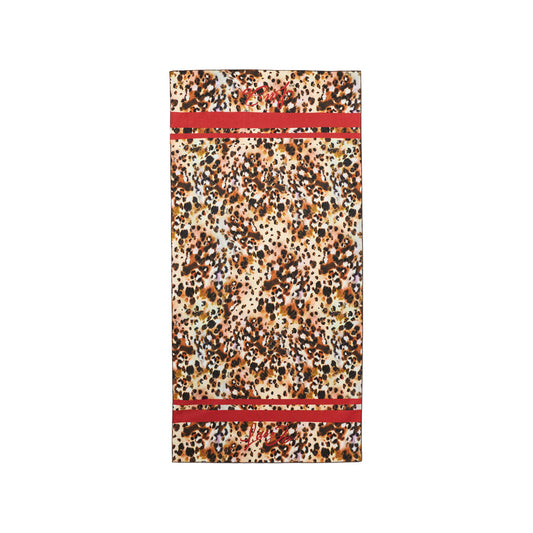 Telo Mare con stampa animalier e dettagli rossi