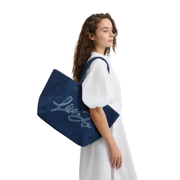 Borsa a spalla da Donna in denim su modella