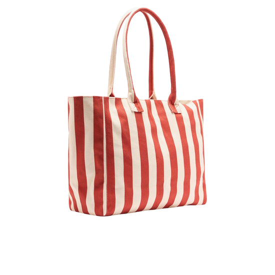 Tote Bag da Donna a righe Rosso retro